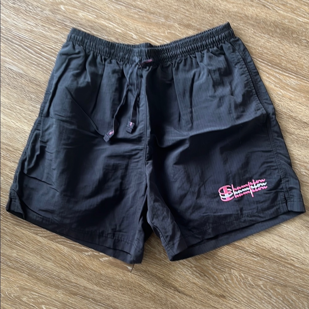 Champion Black Athletic Shorts with Elastic Waistband